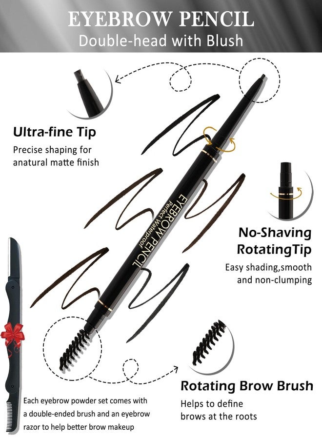 Lestpola 12Pcs Waterproof Dark Brown Eyebrow Pencil Set, Professional Brow Micro Eyebrow Retractable Pencil, Ultra Fine Long Lasting for Perfect Eye Liner Brows Eye Makeup Shaping & Filling Brow Gel Pen- 05 - Image 4